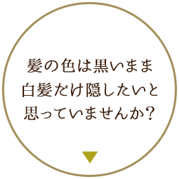 髪の色は黒いまま、白髪だけ隠したいと思っていませんか？
