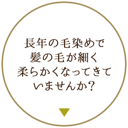 長年の毛染めで髪の毛が細く柔らかくなってきていませんか？